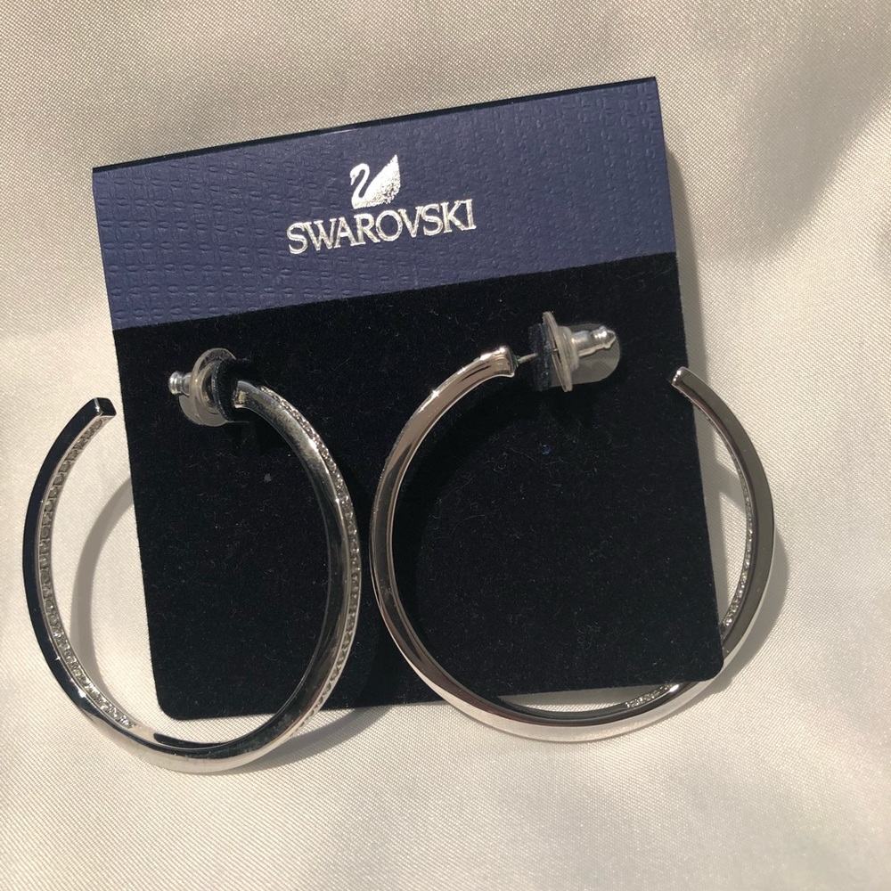 Swarovski Large Hoops Pierced Earrings